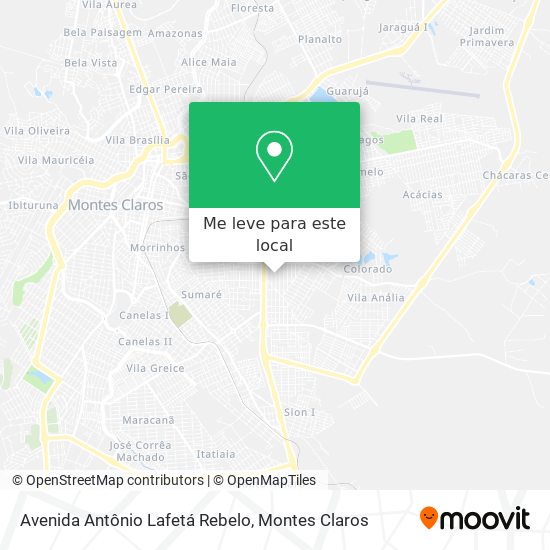 Avenida Antônio Lafetá Rebelo mapa