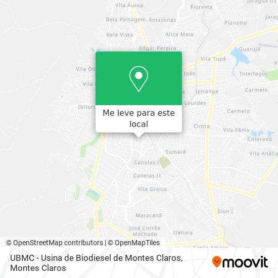 UBMC - Usina de Biodiesel de Montes Claros mapa