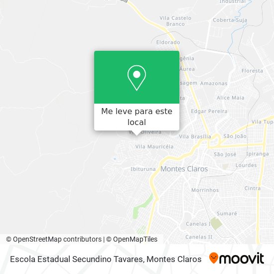 Escola Estadual Secundino Tavares mapa