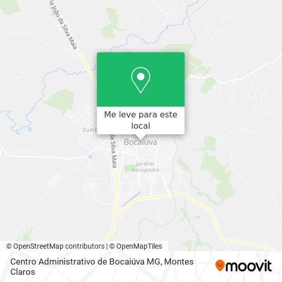Centro Administrativo de Bocaiúva MG mapa