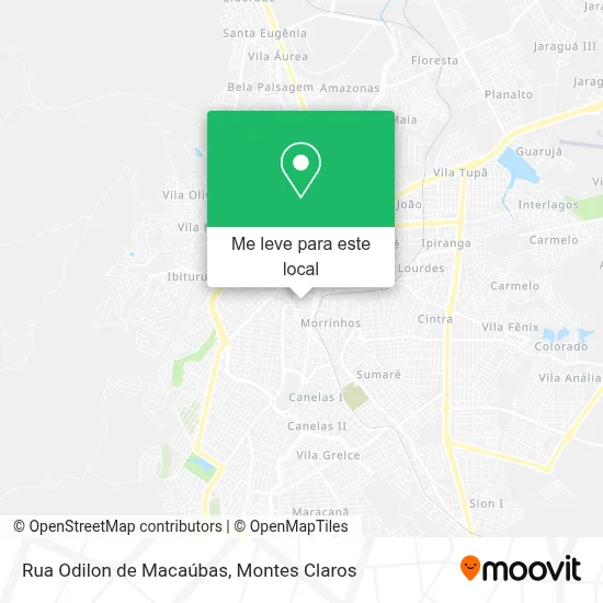 Rua Odilon de Macaúbas mapa