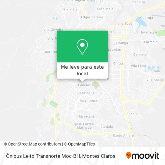 Ônibus Leito Transnorte Moc-BH mapa
