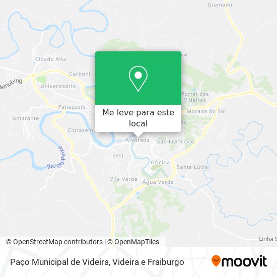 Paço Municipal de Videira mapa