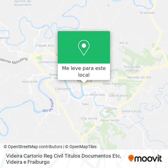 Videira Cartorio Reg Civil Titulos Documentos Etc mapa