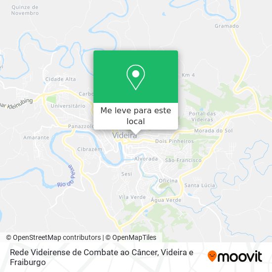 Rede Videirense de Combate ao Câncer mapa