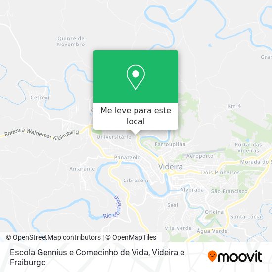 Escola Gennius e Comecinho de Vida mapa