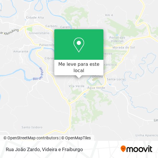 Rua João Zardo mapa