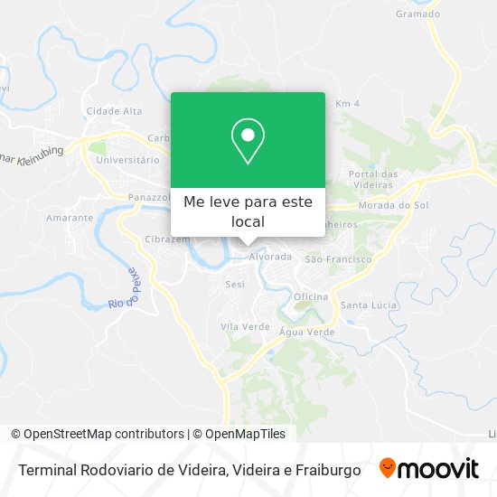 Terminal Rodoviario de Videira mapa