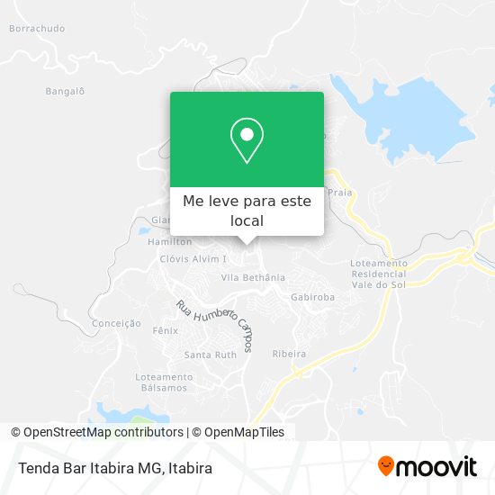 Tenda Bar Itabira MG mapa