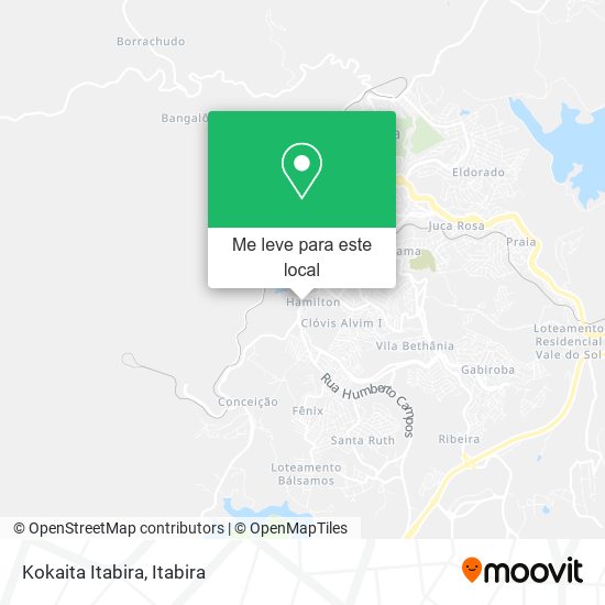 Kokaita Itabira mapa