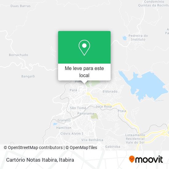 Cartório Notas Itabira mapa