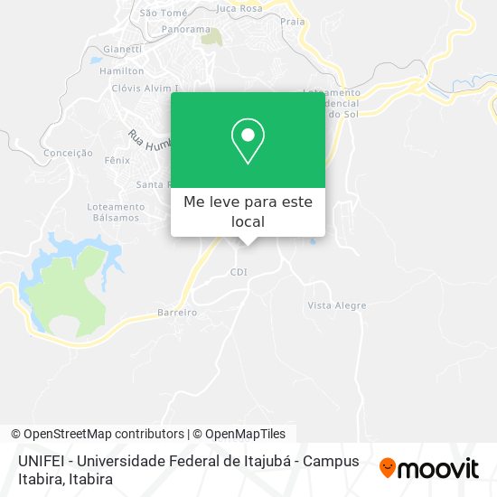 UNIFEI - Universidade Federal de Itajubá - Campus Itabira mapa