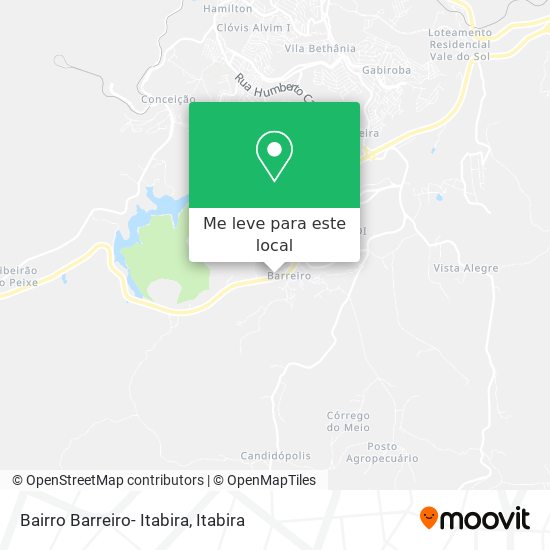 Bairro Barreiro- Itabira mapa