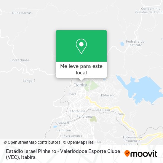 Estádio Israel Pinheiro - Valeriodoce Esporte Clube (VEC) mapa