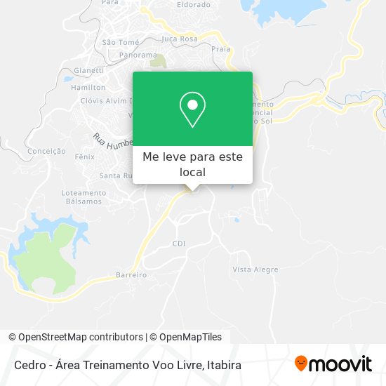 Cedro - Área Treinamento Voo Livre mapa