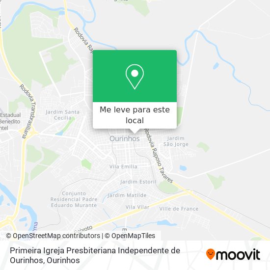 Primeira Igreja Presbiteriana Independente de Ourinhos mapa