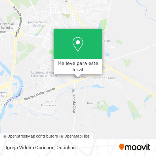 Igreja Videira Ourinhos mapa