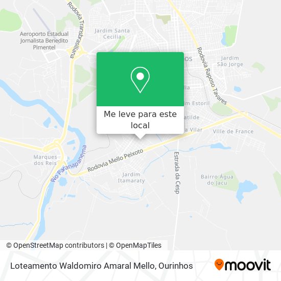 Loteamento Waldomiro Amaral Mello mapa