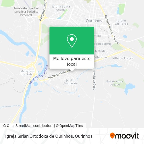 Igreja Sírian Ortodoxa de Ourinhos mapa