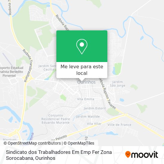 Sindicato dos Trabalhadores Em Emp Fer Zona Sorocabana mapa