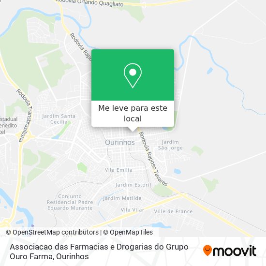 Associacao das Farmacias e Drogarias do Grupo Ouro Farma mapa