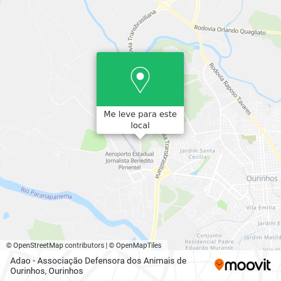 Adao - Associação Defensora dos Animais de Ourinhos mapa