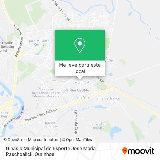 Ginásio Municipal de Esporte José Maria Paschoalick mapa