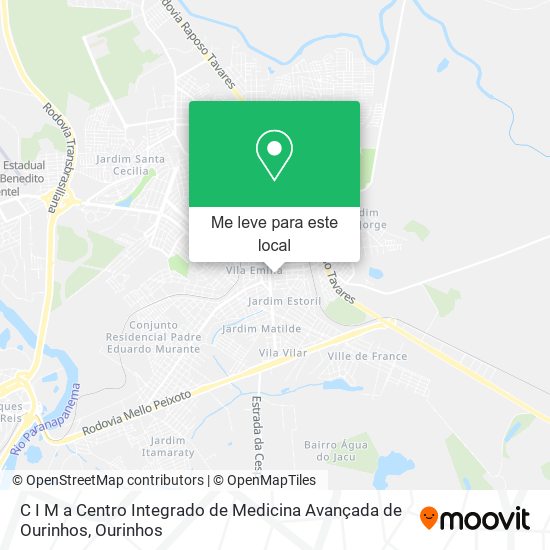 C I M a Centro Integrado de Medicina Avançada de Ourinhos mapa