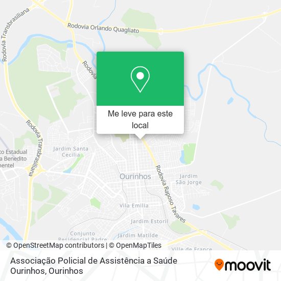 Associação Policial de Assistência a Saúde Ourinhos mapa