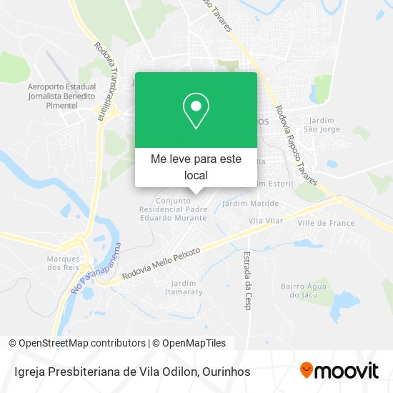 Igreja Presbiteriana de Vila Odilon mapa