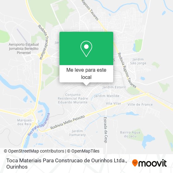 Toca Materiais Para Construcao de Ourinhos Ltda. mapa