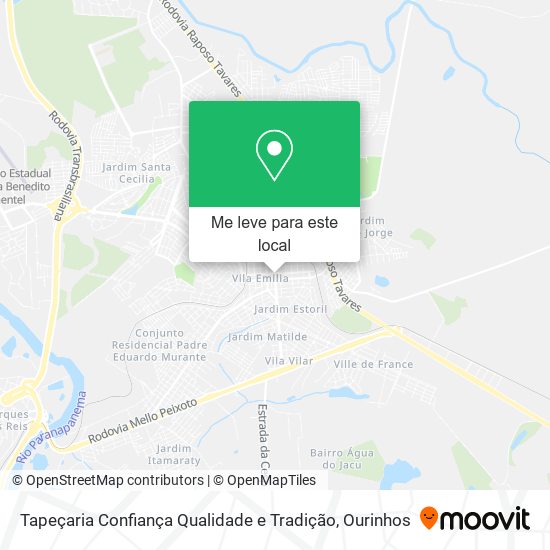 Tapeçaria Confiança Qualidade e Tradição mapa