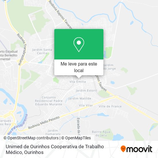 Unimed de Ourinhos Cooperativa de Trabalho Médico mapa