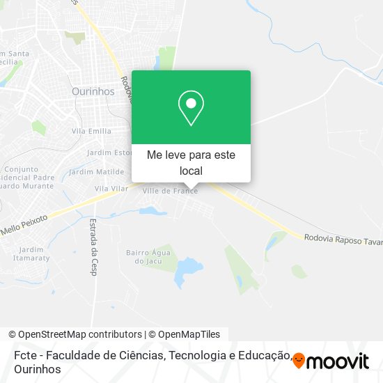 Fcte - Faculdade de Ciências, Tecnologia e Educação mapa