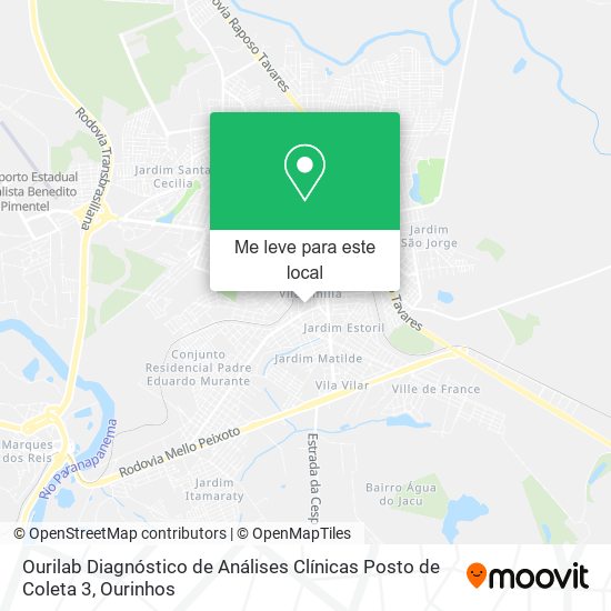 Ourilab Diagnóstico de Análises Clínicas Posto de Coleta 3 mapa