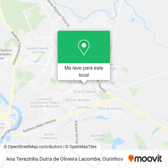 Ana Terezinha Dutra de Oliveira Lacombe mapa