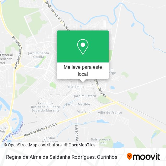 Regina de Almeida Saldanha Rodrígues mapa