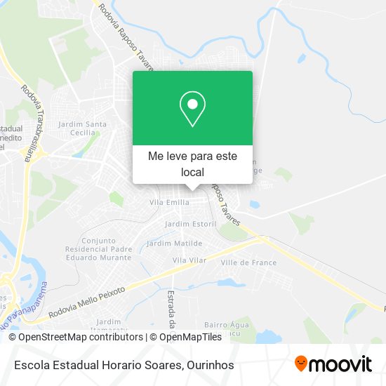 Escola Estadual Horario Soares mapa