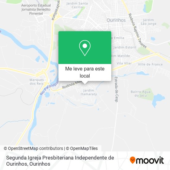 Segunda Igreja Presbiteriana Independente de Ourinhos mapa