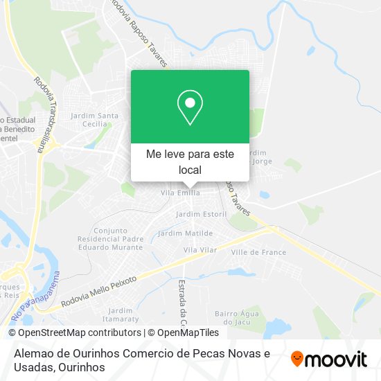 Alemao de Ourinhos Comercio de Pecas Novas e Usadas mapa