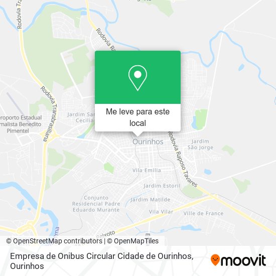 Empresa de Onibus Circular Cidade de Ourinhos mapa