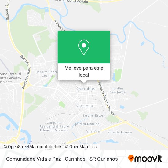 Comunidade Vida e Paz - Ourinhos - SP mapa