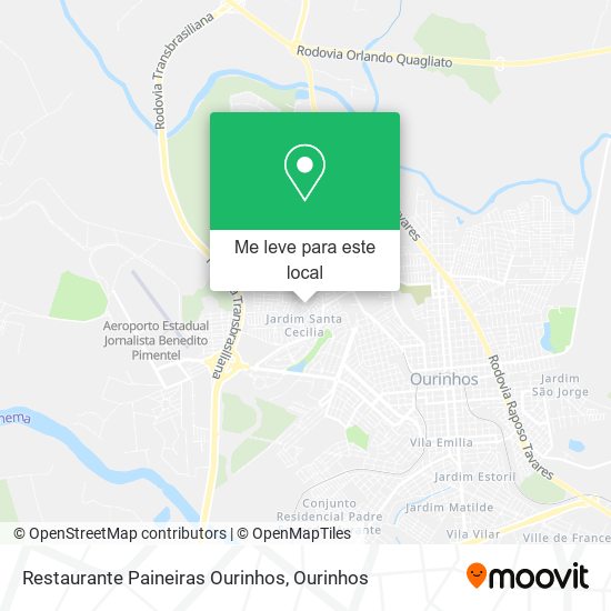Restaurante Paineiras Ourinhos mapa