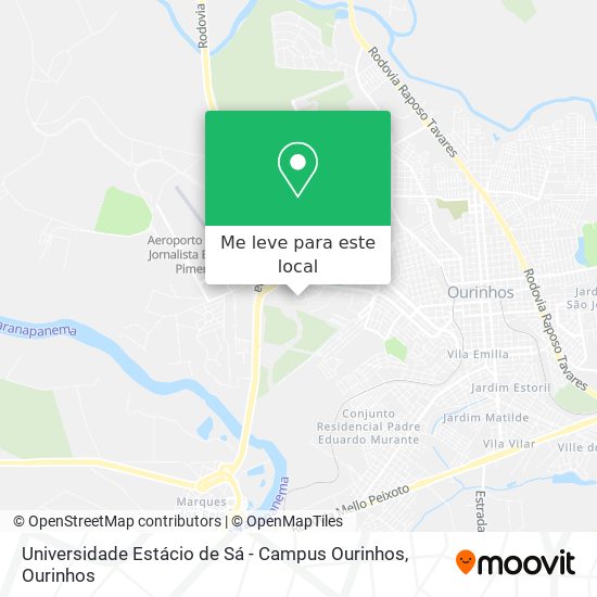 Universidade Estácio de Sá - Campus Ourinhos mapa