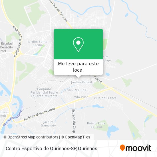 Centro Esportivo de Ourinhos-SP mapa