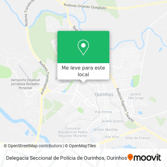 Delegacia Seccional de Polícia de Ourinhos mapa