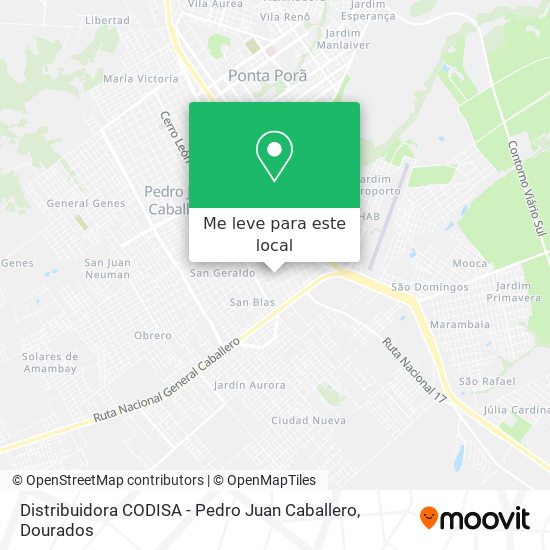 Distribuidora CODISA - Pedro Juan Caballero mapa
