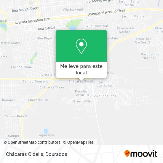 Chácaras Cidelis mapa