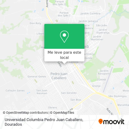 Universidad Columbia Pedro Juan Caballero mapa