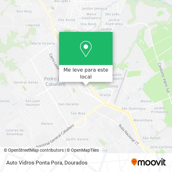 Auto Vidros Ponta Pora mapa